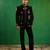 Classic black embroidered imported suiting jacket set