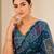 printed chinon silk blend mirror lace saree