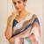 premium heavy chinon silk blend mirror work saree
