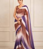 premium heavy chinon silk blend mirror work saree