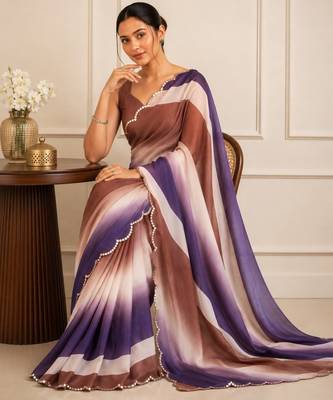 premium heavy chinon silk blend mirror work saree 2