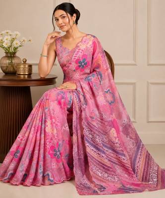 premium heavy chinon silk blend mirror work saree 3