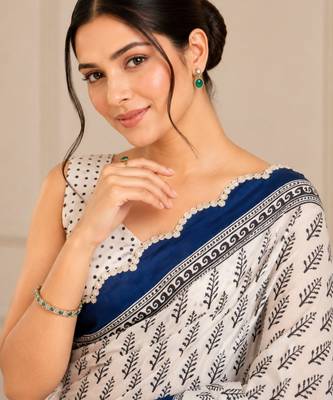 premium heavy chinon silk blend mirror work saree 2