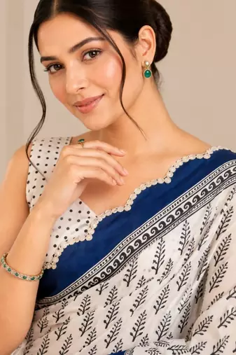 premium heavy chinon silk blend mirror work saree