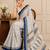 premium heavy chinon silk blend mirror work saree