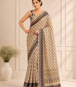 premium heavy chinon silk blend mirror work saree