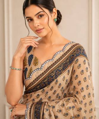 premium heavy chinon silk blend mirror work saree 2