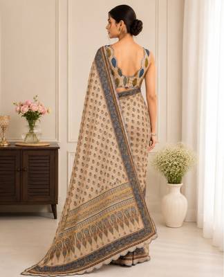 premium heavy chinon silk blend mirror work saree 3