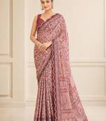 premium heavy chinon silk blend mirror work saree