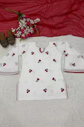 White Color  Embroidery work Cotton Salwar Suit