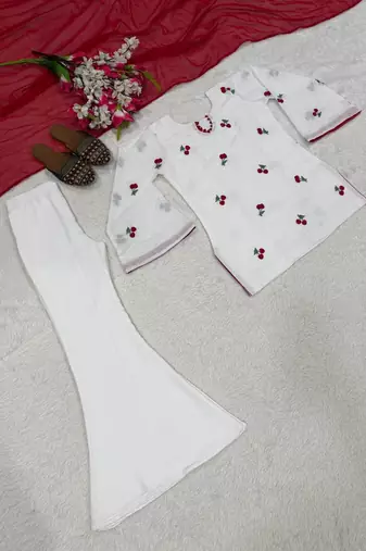 White Color  Embroidery work Cotton Salwar Suit