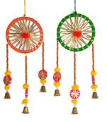 multicolor catchers indian decoration mehndi decor hangings (pack of 2)