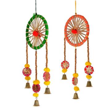 multicolor catchers indian decoration mehndi decor hangings (pack of 2) 2