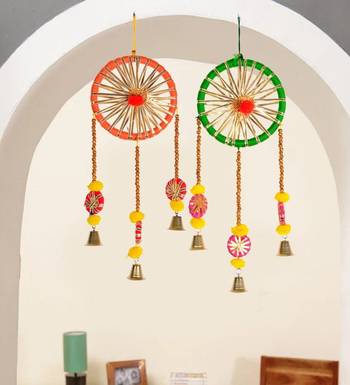 multicolor catchers indian decoration mehndi decor hangings (pack of 2) 3