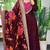 maroon color  beautiful thread embroidery sequins with codding work silk blend gown set