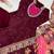 maroon color  beautiful thread embroidery sequins with codding work silk blend gown set
