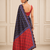 premium heavy chinon silk blend mirror work saree