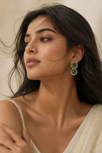 Vintage glow oxidized gold pearl drop earrings