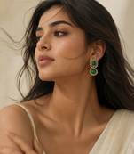Vintage glow oxidized gold pearl drop earrings