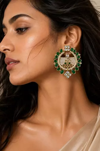 Oxidized gold plated pearl earrings