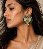 Oxidized gold plated pearl earrings
