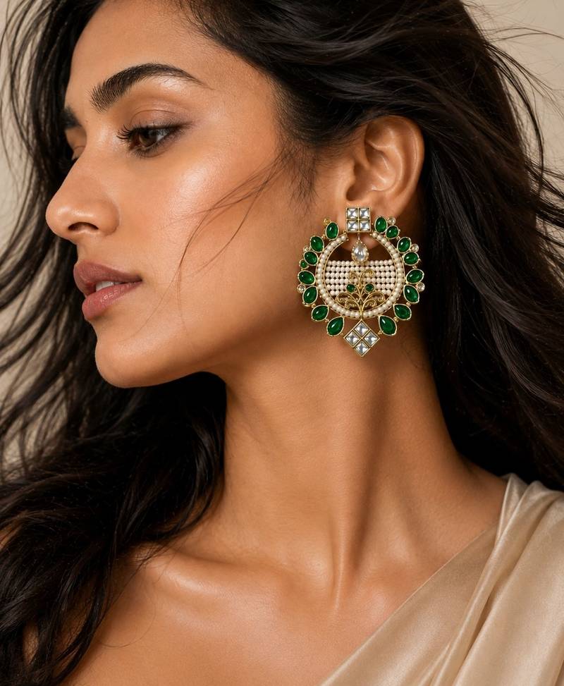 Oxidized gold plated pearl earrings