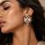 Pearl earrings with oxidized gold plating