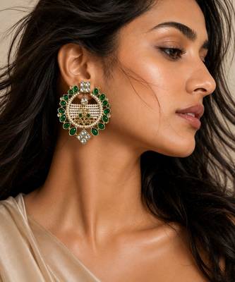 Oxidized gold plated pearl earrings 2