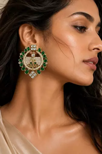 Oxidized gold plated pearl earrings