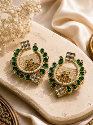 Oxidized gold plated pearl earrings 3