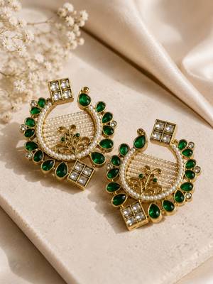 Oxidized gold plated pearl earrings 5