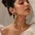 Vintage glow oxidized gold pearl drop earrings