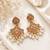 Serene glow oxidized gold pearl earrings