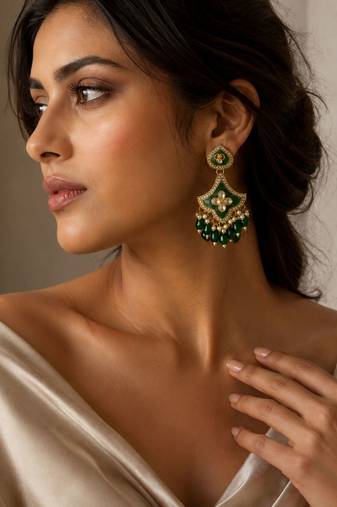 Classic contours oxidized gold pearl earrings