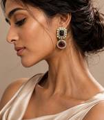 Vintage glow oxidized gold pearl drop earrings