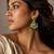 Classic contours oxidized gold pearl earrings