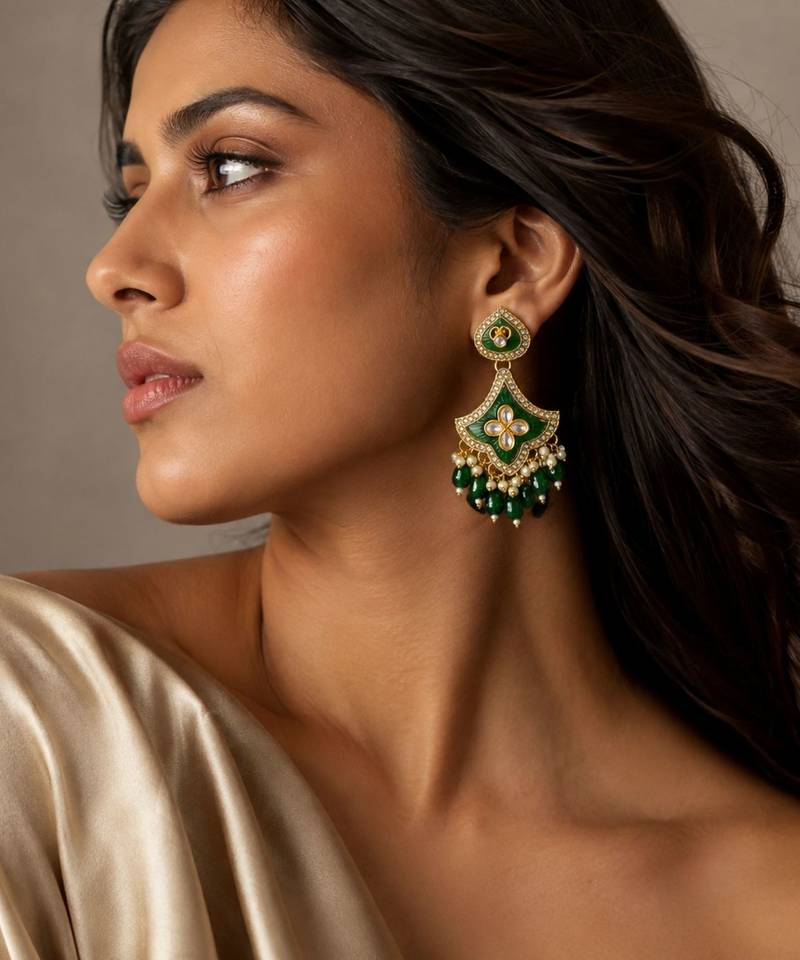Classic contours oxidized gold pearl earrings