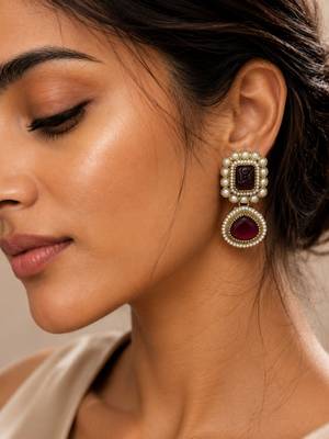 Vintage glow oxidized gold pearl drop earrings 3