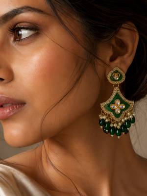 Classic contours oxidized gold pearl earrings 4