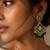 Classic contours oxidized gold pearl earrings