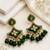 Classic contours oxidized gold pearl earrings