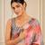 heavy chinon silk blend mirror work saree