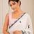 heavy chinon silk blend mirror work saree