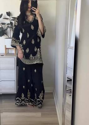 Black Color Sequence And Embroidery Work Silk Blend Salwar Suit 2