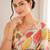 heavy chinon silk blend mirror work saree