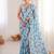 heavy chinon silk blend mirror work saree