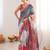 heavy chinon silk blend mirror work saree