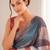 heavy chinon silk blend mirror work saree