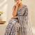 heavy chinon silk blend mirror work saree