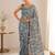 heavy chinon silk blend mirror work saree